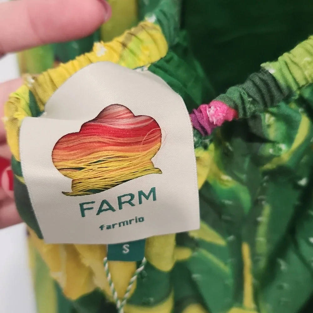 FARM Rio green banana aquarela midi dress - Picture 9 of 9